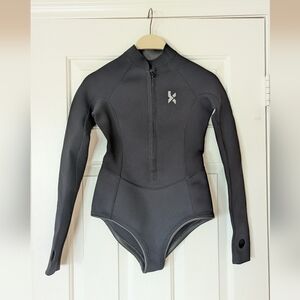 KMT Shorty Wetsuit LS Neoprene Rashguard Diving Suit Sz 6 W/Zipper